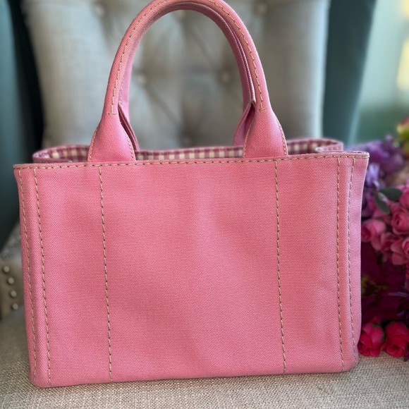 AUTHENTIC PINK PRADA CANAPA TOTE LIKE NEW - Picture 3 of 16